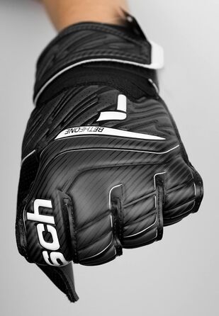 Воротарські рукавички Reusch Attrakt Solid для дорослих, зовнішній шов, універсальні, чорні, розмір 10 — футбольні рукавиці для всіх типів полів