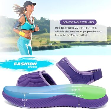 Жіночі сандалі ONCAI Wander з ортопедичною устілкою та підтримкою склепіння стопи, фіолетові, розмір 43 EU