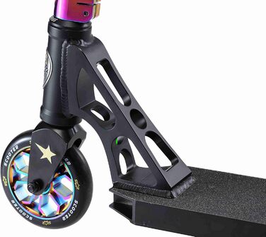 Трюковий самокат STAR SCOOTER Pro Sport 120мм для дітей від 7 років і дорослих, алюмінієвий, чорний/хром, напівпрофесійний