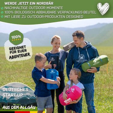 Спальний мішок NORDBÄR® 3 сезони та літо, ультралегкий [750г/1500г] | Кемпінговий мумієподібний спальник | Компактний [100GSM/300GMS] | Outdoor, туристичний, гірський спальник | Літній спальник, зелений, 750г