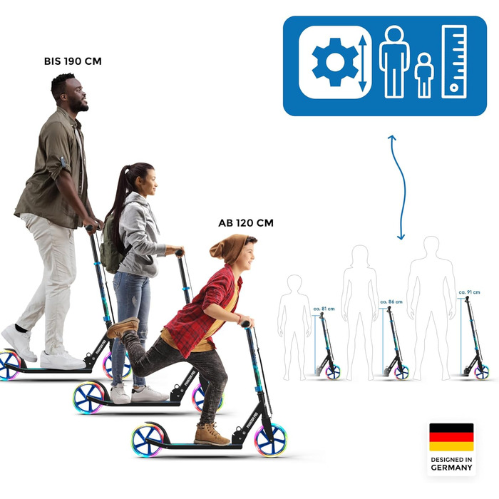 Міський самокат Apollo Phantom Pro - XXL колеса, складний, регульована висота, для дорослих, дітей та підлітків