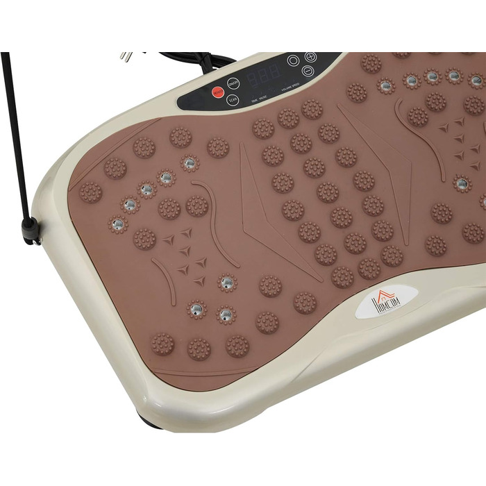 Платформа вібраційна HOMCOM з LED-дисплеєм, USB-динаміком та тренувальні стрічки - для фітнесу та тренувань