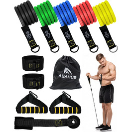 Набір еластичних стрічок Abahub для фітнесу: повне обладнання для тренувань вдома (100LB)