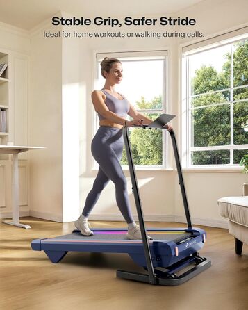 UREVO Smart Walking Pad: компактний біговий килимок під стіл з двома амортизаторами, додаток для фітнесу з аналітикою та режимом MIIT, керування пультом або додатком для дому/офісу (чорний)