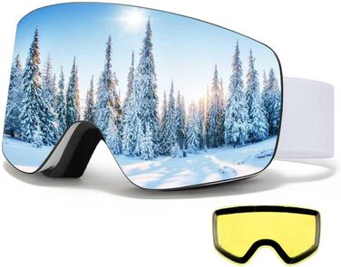 Скі-маска JQF Gear для унісекс YH227 з OTG, захистом від запотівання та антиковзним ремінцем, UV-захистом, регулюванням та лінзою (VLT13%)