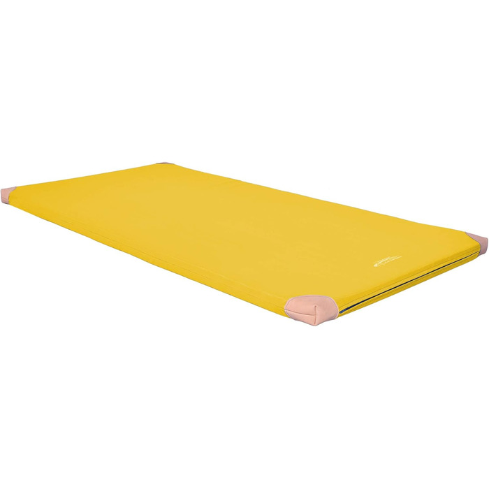 Гімнастичний мат Grevinga 200x100x6 см, м'який, з шкіряними кутами, синій