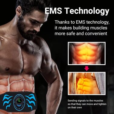 Електричний стимулятор м'язів ABS WARDBES: EMS тренажер для пресу, USB, для дому