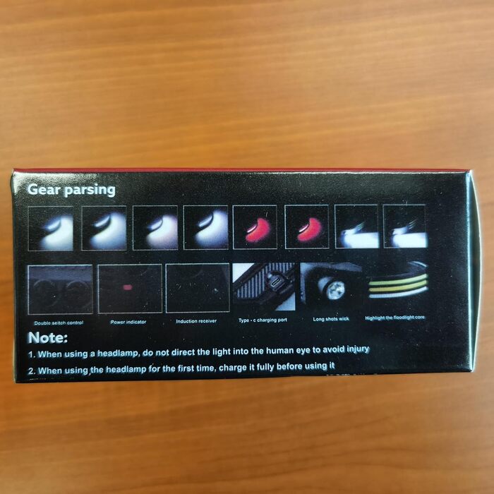 Фронтальний ліхтар GSY LED акумуляторний, 2 COB LED, 1000 люмен, датчик, водонепроникний, 230° світловий потік, 2COB-LED, 1 шт.