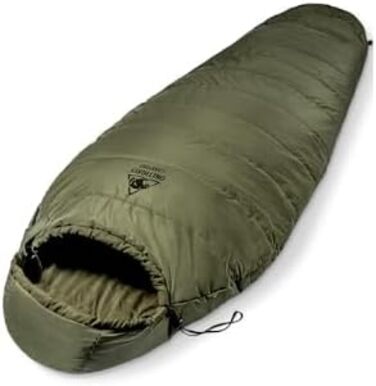 Сплячий мішок OneTigris Outdoor для кемпінгу та подорожей, 3 сезони, 8-15°C, ультралегкий, компактний, мумієподібний (зелений/жовтий)