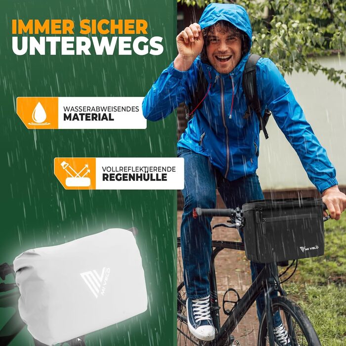Велосипедна сумка на кермо MIVELO KLICKfix, водовідштовхувальна, містка, з відділенням для телефону, підходить для електровелосипедів, чорна