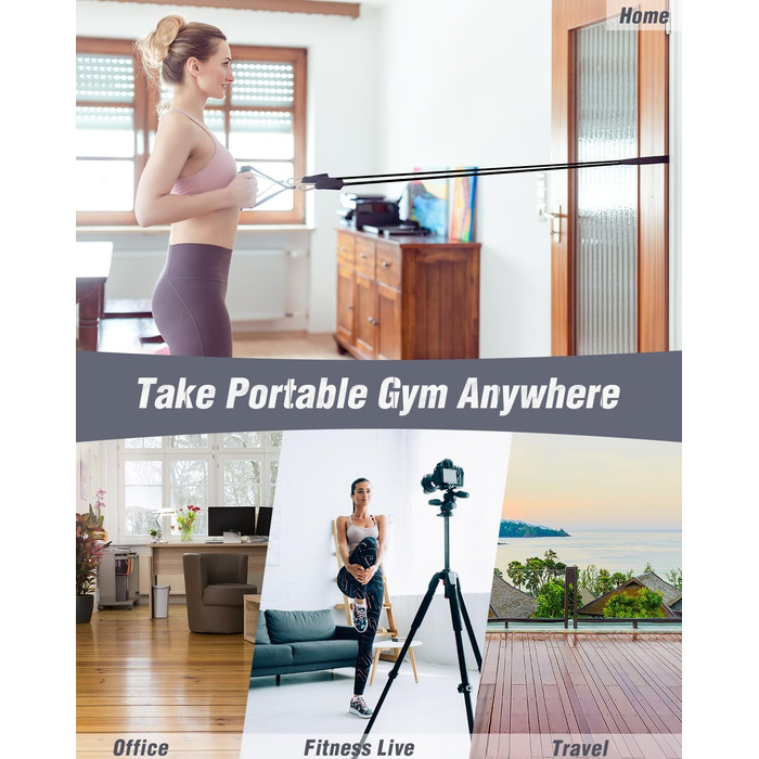 Фітнес-набір 27 в 1 BOOSTEADY: дошка для віджимань, ручки-опори, еспандери, ролик для преса та стійка для пілатесу