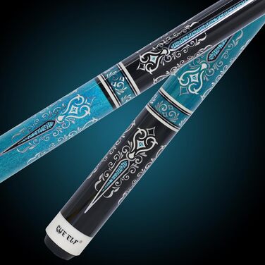 Професійний більярдний кий CUEELF з низьким відсотком відхилення, 13 мм наконечник, вага 552-567 г, чорно-синій, у кейсі