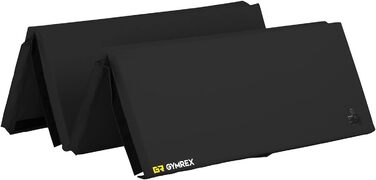Складаний гімнастичний мат Gymrex GR-FM_19, 200x120x5 см, чорний, м'який мат для гімнастики та фітнесу