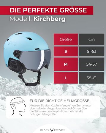 Чорний гірськолижний шолом BLACK CREVICE Kirchberg з візором та вентиляційними отворами. Дихаючий шолом для чоловіків та жінок Stillwater 1 (M, 54-57 см)