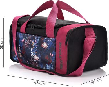 Спортивна сумка-торба Meteor для дітей та дорослих, водонепроникна сумка для басейну, фітнесу та подорожей, квітковий принт, 43x20x25 см, 20-40Л