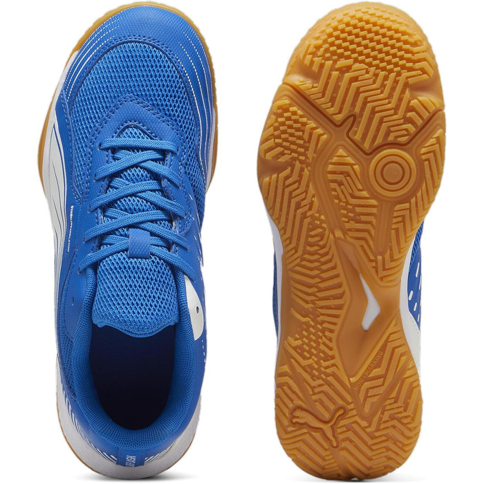 Дитячі унісекс кросівки для залу Puma Solarflash III Jr Indoor Court Shoe, синій/білий, розмір 28 EU