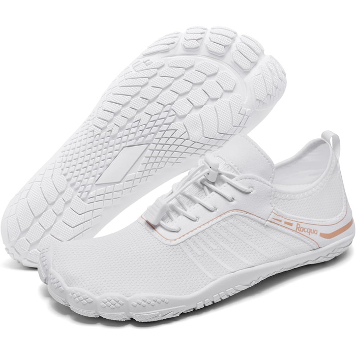 Водні черевики Raqua для плавання та відпочинку на пляжі - антиковзаючі, швидковисихаючі, білі, 39 EU (Wz1112)