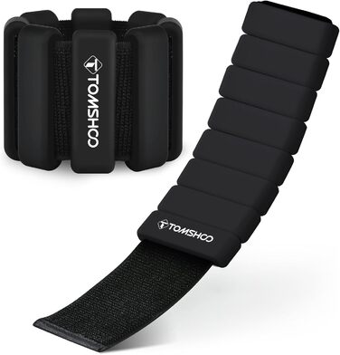 Обтяжувачі для зап'ястя та щиколоток TOMSHOO 2шт, набір, чорні, 2LBS