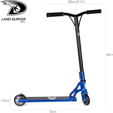 Трюковий самокат Land Surfer PRO X для дітей від 8 років і підлітків, 100 мм PU-колеса, підшипники ABEC-9, для екстремальних трюків, 360° дек