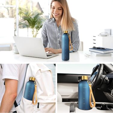 Фляга для води Opard 1л/800мл, Tritan, без BPA, для спорту та фітнесу, витримує газовану воду, не протікає, зелений (1000 мл)