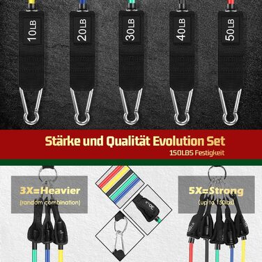 Набір еластичних стрічок для фітнесу VEICK: 11 шт. для калістеніки, пілатесу та фітнесу