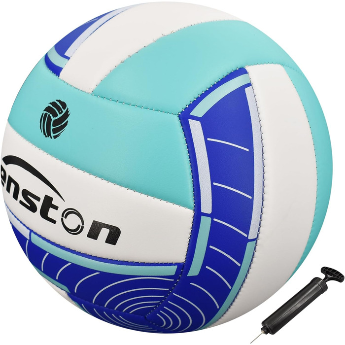 Волейбольний м'яч Senston Soft Touch, офіційний розмір 5, водонепроникний, з насосом, для пляжу, басейну та вулиці, thirsty blue