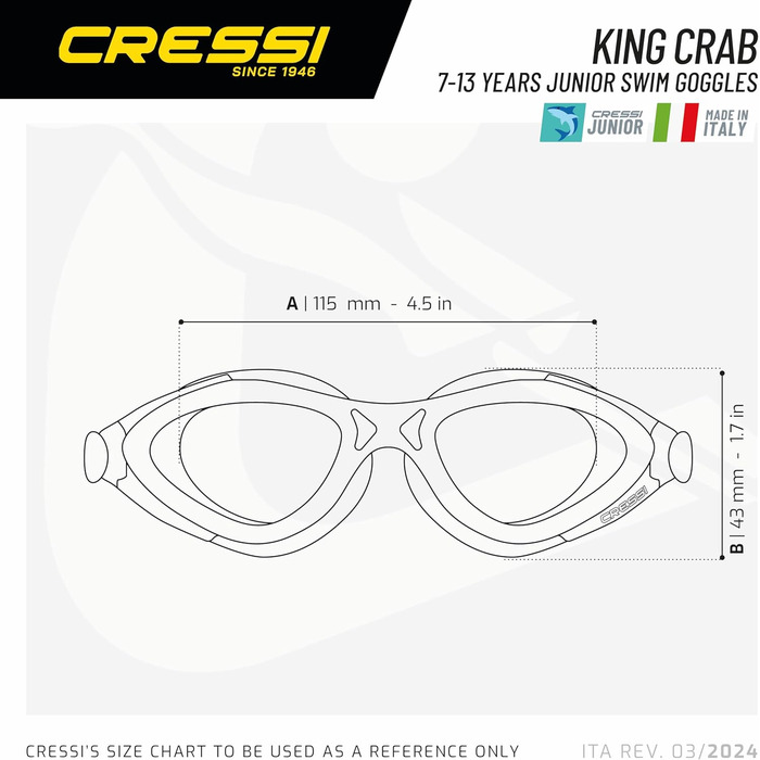 Маска для плавання Cressi Jungen King Crab (Ліловий), 2-7 років, Італія