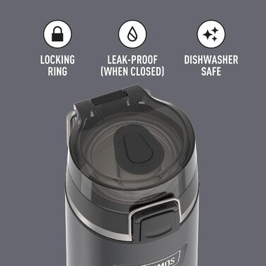 Термосова пляшка для води THERMOS ICON 530 мл, граніт, нержавіюча сталь, вакуумна ізоляція, з кришкою та носиком