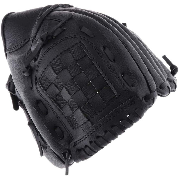 Рукавиця для бейсболу та софтболу, шкіра PU, 10.5 дюймів, чорна - для дорослих та дітей