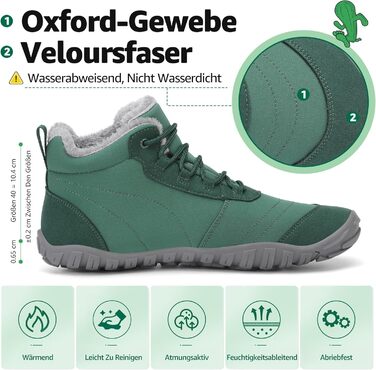 Зимові барфутбові черевики Saguaro з підкладкою, для жінок та чоловіків, розмір EU 36-48 (EU 44, темно-зелений)