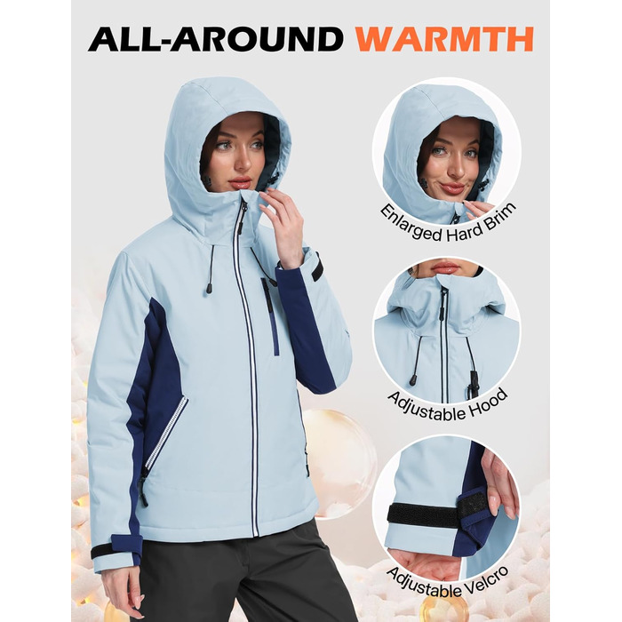 GEYSE Daen: Водонепроникна зимова куртка для сноубордингу та лижного спорту. Тепла куртка з капюшоном, кольори: фіолетовий, помаранчево-фіолетовий, блакитний та темно-синій. Розмір L.