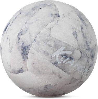 Волейбольний м'яч Kuangmi Weicher, розмір 5, для гри в приміщенні та на вулиці, спортивне тренування, пляжний м'яч для початківців, підлітків та дорослих, білий/опільний сад