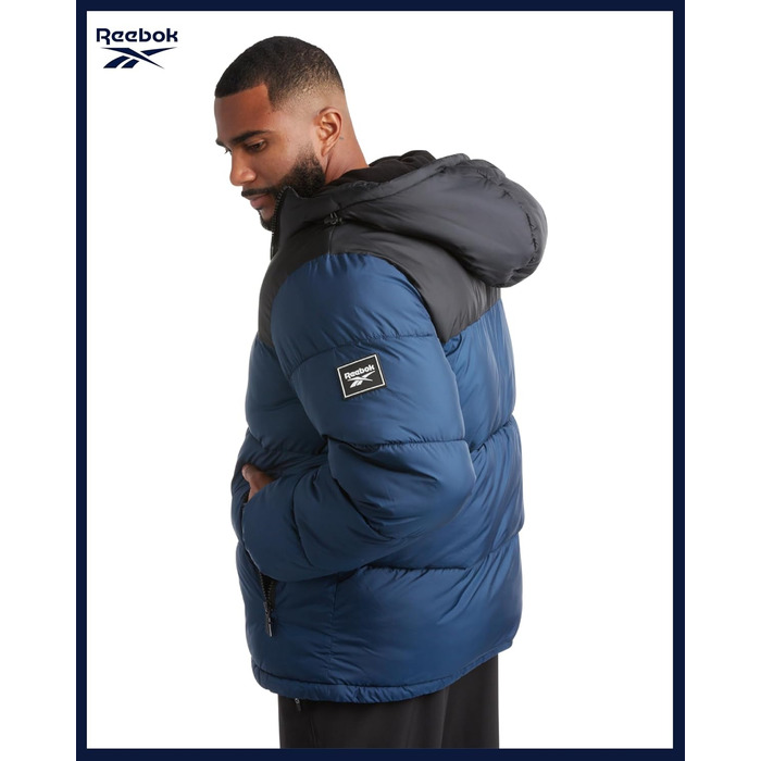 Куртка чоловіча Reebok Rbk Heavy Puffr V2, утеплена синтетичним пухом, оливково-листяна (5XL, Batik Blue)