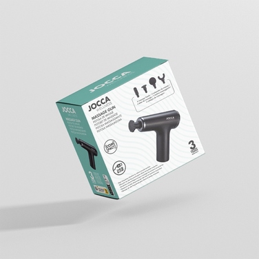 Перкусійний масажер JOCCA 2399, 30 Вт, 6 рівнів швидкості, 4 насадки, USB-зарядка, чорний