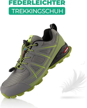 Черевики для хайкінгу та трекінгу Damen Herren: дихаючі, для жінок та чоловіків, турецький колір (42 EU, сірий, зелений)