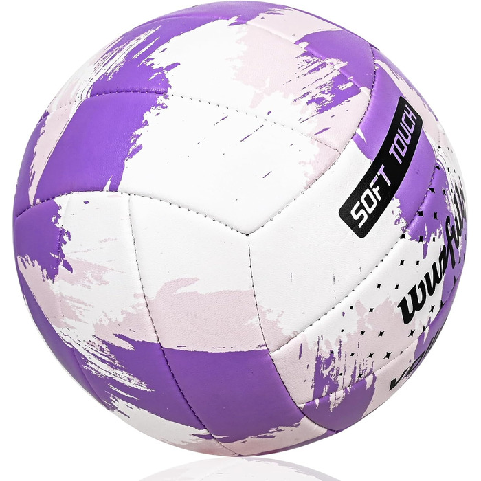 Волейбольний м'яч Wuzfully Kinder Soft Touch для пляжу та залу, розмір 5, фіолетовий