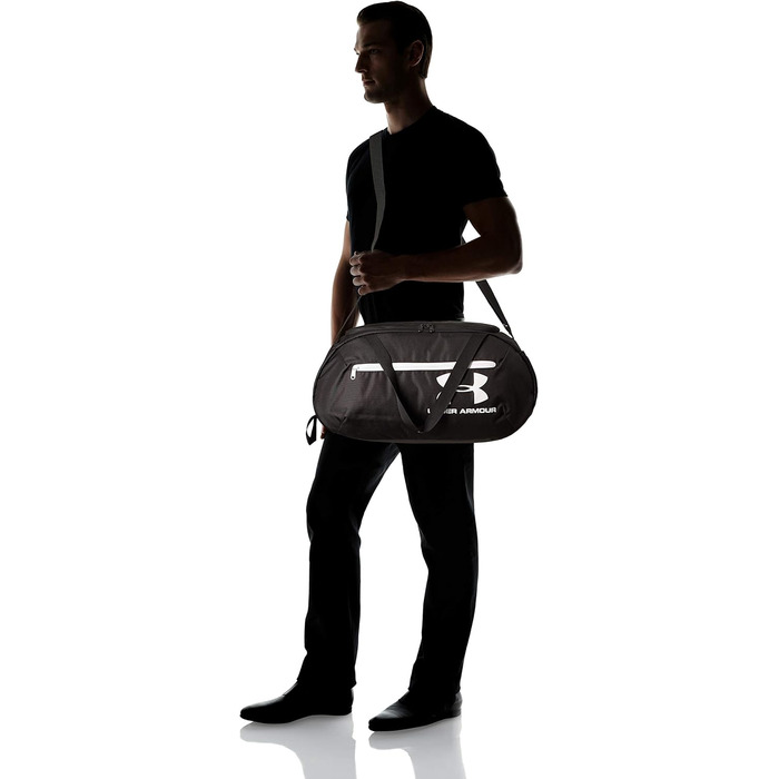 Спортивна сумка Under Armour UA Roland Duffle MD для чоловіків, універсальна та міцна, зручні відділення, чорна/біла, One Size