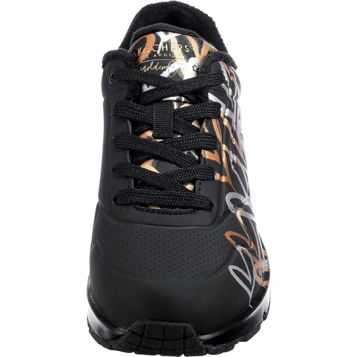 Кросівки жіночі Skechers UNO 2 - Floating Love, чорно-багатокольорові, 38 EU, з принтом серця Durabuck