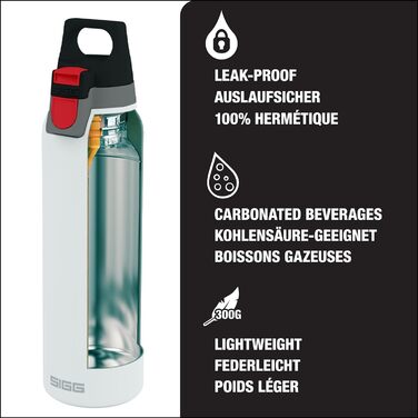 Термос SIGG Hot & Cold One з ситечком для чаю, 0,55 л, ізольована пляшка із нержавіючої сталі, біла, BPA-free, герметична