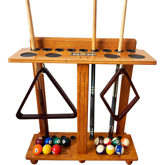 Стенд для зберігання 9 київ для більярдного столу Boden з аксесуарами, лічильник, класичний дуб, масив дерева
