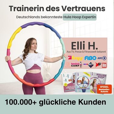 Hula Hoop обруч для схуднення, фітнес для дорослих та дітей, 104 см, 1.3 кг, пастельний