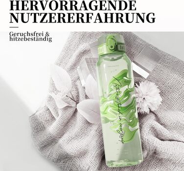 Дитяча пляшка для води UZSPACE 600 мл, спортивна, непроливальна, з одноручним відкриванням, для газованої води, придатна для миття в посудомийній машині, для школи та активного відпочинку, білий колір