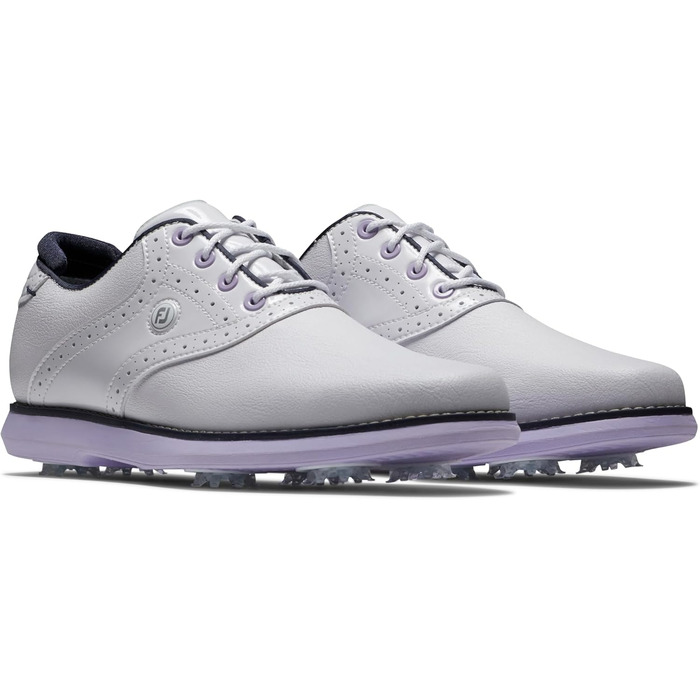 Жіночі гольф-туфлі FootJoy Tradition 38 EU, білий, темно-синій, фіолетовий