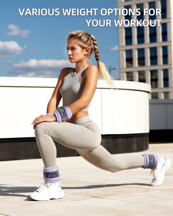 Утяжелители для рук и ног Sportneer 3кг (пара) фиолетовые - манжеты для фитнеса, бега, силовых тренировок