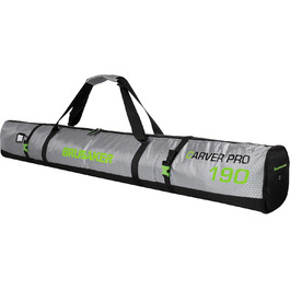 Сумка для лиж BRUBAKER Skitasche Carver Tec Pro Silber Grün 190 см - містка сумка для 1 пари лиж та палиць