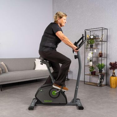 Велотренажер Tunturi Cardio Fit B40 з ручним керуванням, датчиком пульсу, підставкою для планшета та LCD-дисплеєм – для домашніх тренувань, реабілітації та початківців