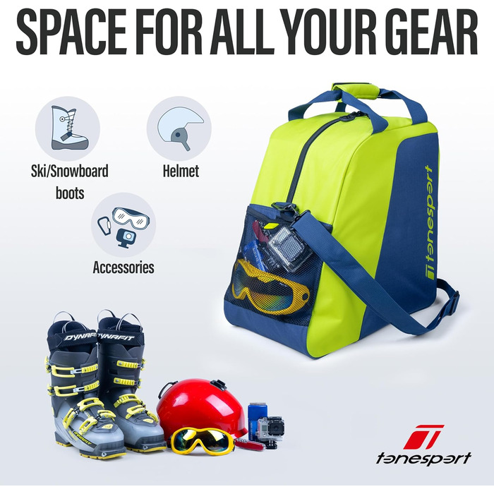 Чохол для скі та сноуборд чобіт та шолома, підходить для авіаперельотів, Neon Green