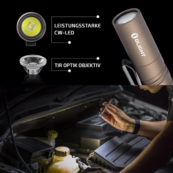 Ліхтарик Olight I3T EOS 180 люмен, міні, водонепроникний IPX8, 16 годин, пісочний колір - для кемпінгу, туризму