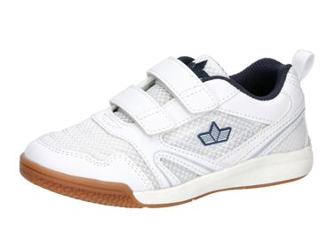 Кросівки для залу Lico Boulder V Unisex багатофункціональне спортивне взуття, білі з темно-синім, розмір 34 EU