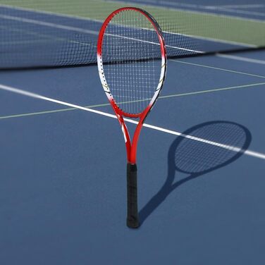 Тенісний набір для 2 гравців, для початківців, попередньо натягнутий, 68 см, легкий набір для жінок та чоловіків, з тенісними м'ячами, overgrip та сумкою Red-T216